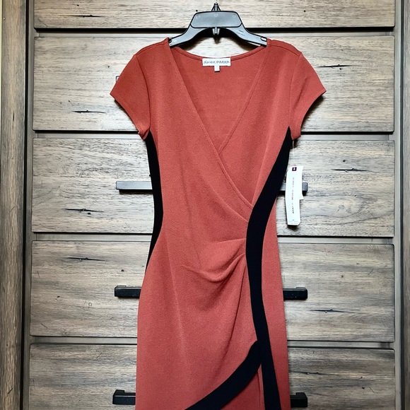 Almost Famous Wrap Me Up Mini Dress-Rust - Picture 4 of 10